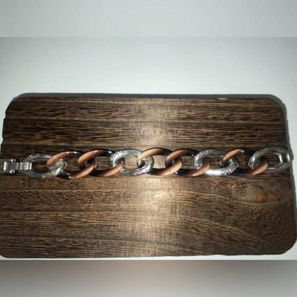 Brighton Reversible Bracelet, with silver, tiger eye and black links. - Picture 3 of 7